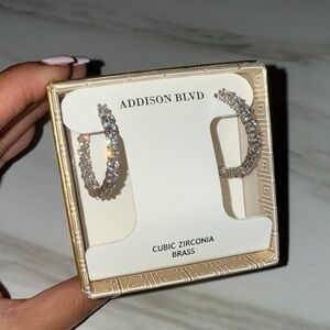 Silver Cubic Zirconia Hoop Earrings